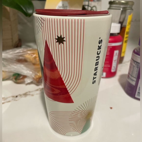Starbucks Christmas TreeStar Holiday 2020 Double Wall Ceramic Tumbler Mug 12 Cup - Picture 4 of 11